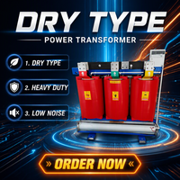 Transformateur de type sec 10 kVA-1000 kVA pour usage intérieur, triphasé, faible bruit, 220 kV, 50/60 Hz