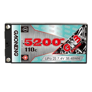GNB GAONENG 5200MAH 2S 7.4V 110C Short Shorty Pack 5.0mm Bullet Hard Case Baterai LiPo untuk Mobil Balap RC Skala 1:10 1/12 - Product Image 1