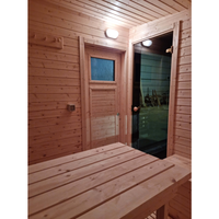 Vente directe d'usine : Sauna extérieur en cèdre rouge massif avec salle de relaxation, verrière panoramique et chauffage électrique pour jardin familial
