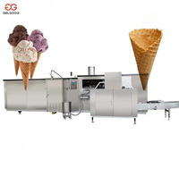 Équipement de cuisson à haute efficacité Machine de cône de gaufre de crème glacée Ligne de tasse de gaufre de cône de sucre roulé avec gaine