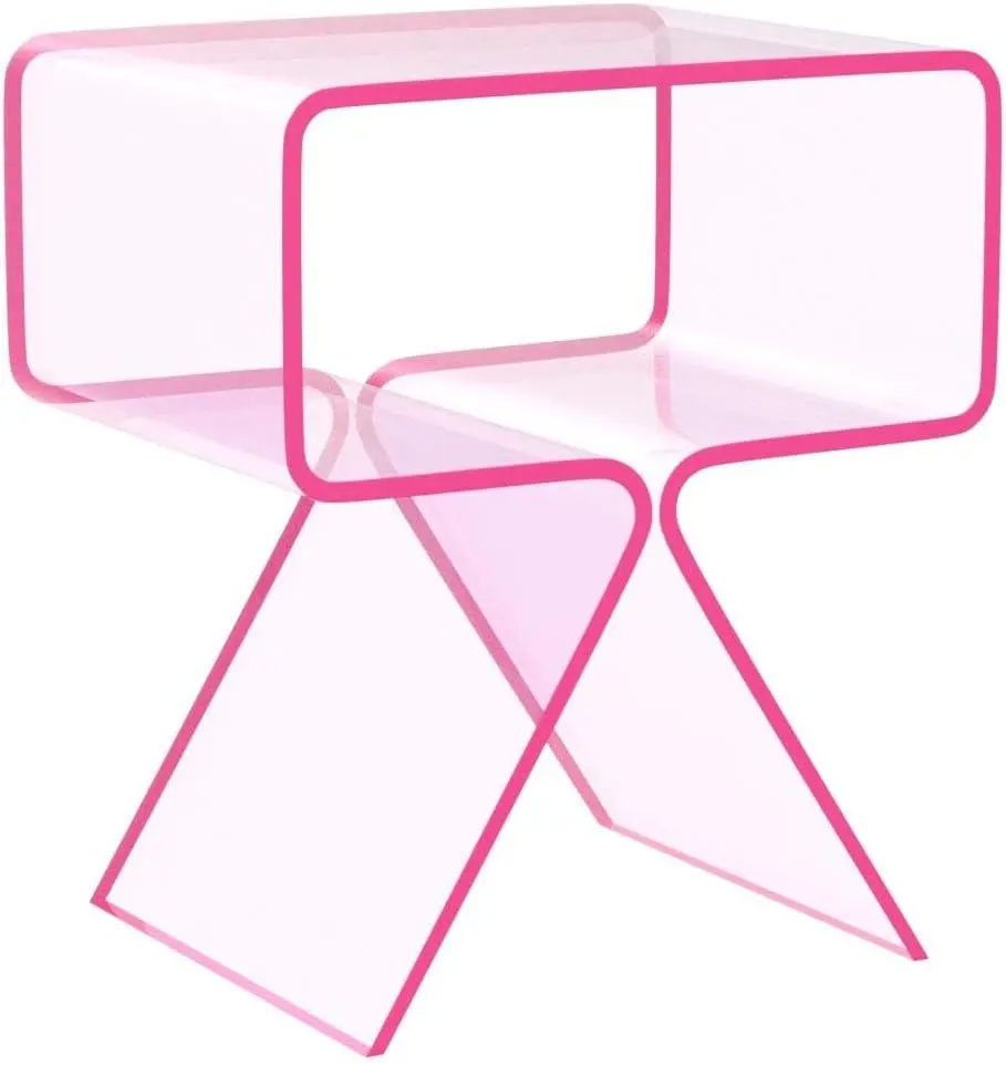 L'ultima panca trasparente personalizzata per uso domestico rosa espositore acrilico panca solo per la visualizzazione