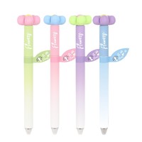 Stylo Gel Rotatif Mignon COLNK en Forme de Fleur 0,5 mm Grande Capacité pour Examens, Corps Simple en Plastique Anti-Stress, Parfumé, Stylo Neutre Rotatif