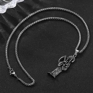 Collar con colgante de Grim Reaper de acero de titanio con guadaña estilo Hip Hop Rock SP990 - Product Image 3