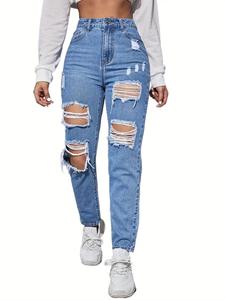 الأكثر مبيعًا سراويل جينز نسائية متعددة الجيوب عصرية ملابس عمل عتيقة مغسولة بالأسى فضفاضة كاجوال سبع بوصات شورت جينز - Product Image 6