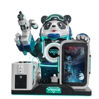 Cute Face VR Panda Trooper Shooting Simulator Juguete de metal para exteriores para guardería Operado con monedas para uso en centros comerciales y parques de atracciones