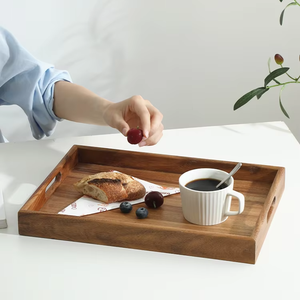 Thiết kế hiện đại thêm gỗ keo lớn phục vụ khay với xử lý độc đáo nhà bếp khay thiết lập cho thực phẩm & phục vụ phục vụ tại các bên - Product Image 3