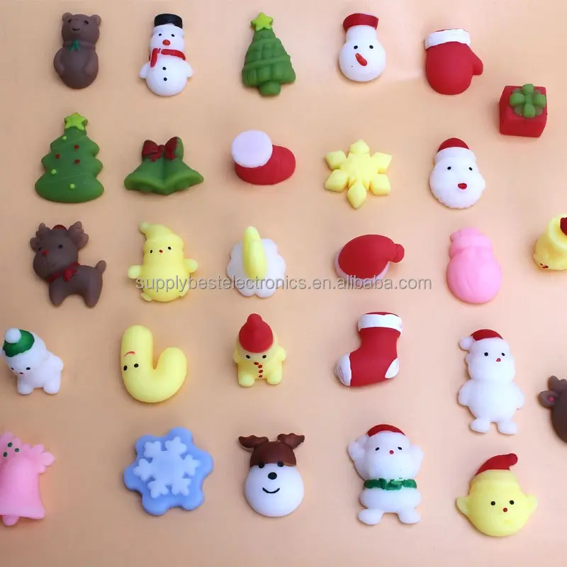 TPR Squishies Christmas Ornaments Collection Stress Relief Kneading Stretchy Mini Cute Animal Squishy Squeeze Toys