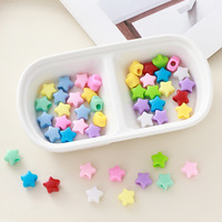 Perles Cœur et Étoiles à Grand Trou de 15 mm pour Suspendre au Sac, Accessoire de Porte-clés, Fabrication de Bijoux Faits Main à Enfiler Soi-même