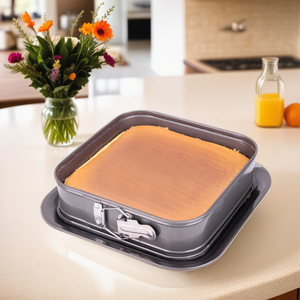 Square Cake Pan Carbon Steel Non Stick Springform Bottom Baking Tray DIY Cake <b>Mold</b> - Product Image 2