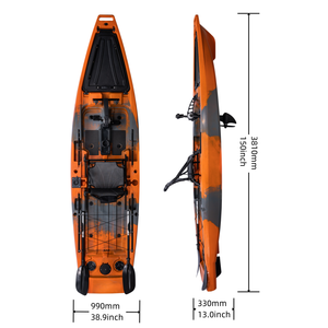 Kayak individual profesional LSF de 3.81 m de HDPE para pesca con asiento trasero de aluminio mejorado - Product Image 4