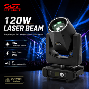 Faro Laser a Testa Mobile 120W con Sorgente Laser 60W, Fascio da 1 Grado, DMX512 RDM 16/18CH, Prisma 8+48, Attrezzatura Scenica per Nightclub - Product Image 1