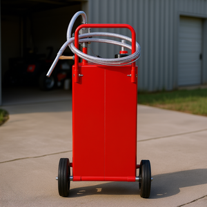 Bidon à essence rouge de 35 gallons avec 4 roues et pompe de transfert manuelle pour voitures, tondeuses à gazon, quads et bateaux - Product Image 2