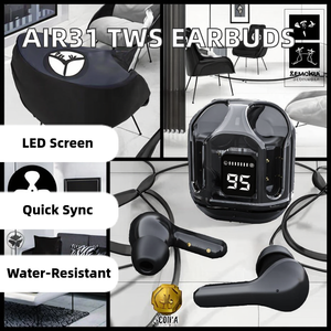 Auriculares Inalámbricos Deportivos Transparentes TWS 2024 Air 31 Air31 con Pantalla Digital para Juegos, Cómodos - Product Image 3