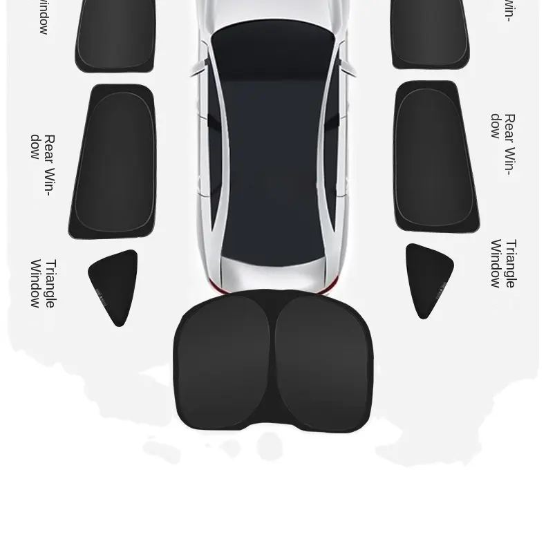車のリアウィンドウサンシェード、シルバーの粘着布素材、直接取り付けフィット感が高いモデルY 2019-2022年