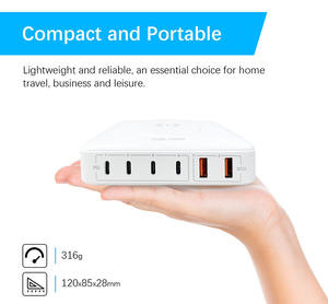 Özelleştirilmiş 100W 4 tip-c 2 USB-A kablosuz 7 in 1 şarj masaüstü Tablet telefon evrensel pil şarj cihazı güç kaynağı adaptörü - Product Image 6