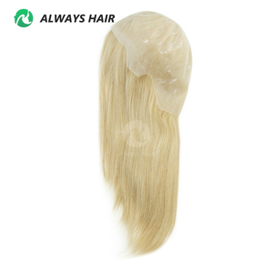 Bán Buôn 14 \ "Tóc Vàng Trung Quốc Lớp Biểu Bì Remy Tóc Đầy Đủ Da Mỏng Cap Tóc Giả Cho Phụ Nữ Đầy Đủ Đầu Tóc Giả Tóc Con Người Phụ Nữ Tóc Giả - Product Image 2