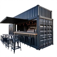 Kiosque-bar étanche modulaire préfabriqué en conteneur maritime de 20 pieds pour parc, centre commercial, restaurant