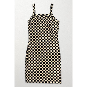 <b>Checkered</b> Rib Knit Tank <b>Top</b> Dress - Product Image 5