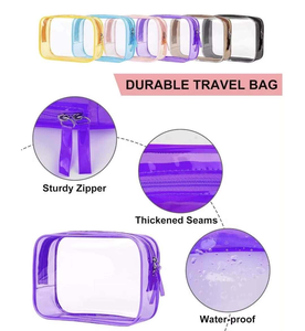 Wasserdichte PVC-Kosmetik taschen Pink Makeup <span class=keywords><strong>Organizer</strong></span> <span class=keywords><strong>Bag</strong></span> Reise toilette Reisetasche Kit Bunte klare Make-up-Taschen - Product Image 2