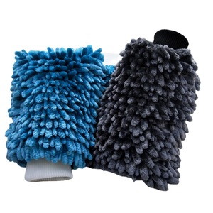 Gant de nettoyage de voiture en chenille, double face, épaissi, absorbant l'eau, pour l'entretien automobile, bleu gris - Product Image 4