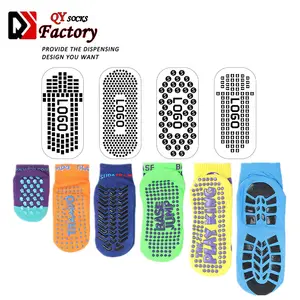 Оптовая продажа нескользящие носки по щиколотку смешанного дизайна на заказ для детей и взрослых спортивные нескользящие носки для батута