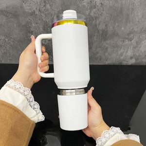 Tasse isotherme 40 oz en acier inoxydable plaqué arc-en-ciel, idéale pour gravure laser et sublimation, avec compartiment secret de rangement – Nouveauté très demandée - Product Image 1