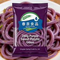 Cold Mixed Purple Sweet Potato Udon Salad Noodles Restaurant Grade Instant Cooked Bulk Pack Sugar-Free & Low-Salt