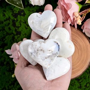 Cœur de géode en agate blanche naturelle, pierre de guérison en cristal, pierre de paume, pierre précieuse pour la décoration intérieure, décorations en cristal - Product Image 5