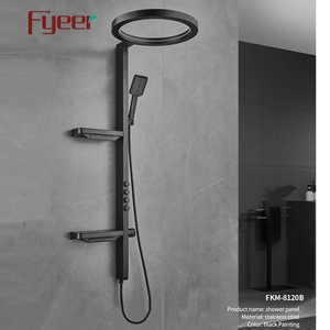 Fyeer Panneau <span class=keywords><strong>de</strong></span> <span class=keywords><strong>douche</strong></span> à <span class=keywords><strong>colonne</strong></span> à 4 fonctions avec support <span class=keywords><strong>de</strong></span> rangement - Product Image 3