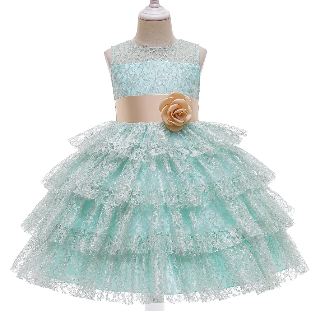 MQATZ Hot Sale Wholesale Kids Clothes Flower Wedding Pretty Princess Children Girl Party Dresses