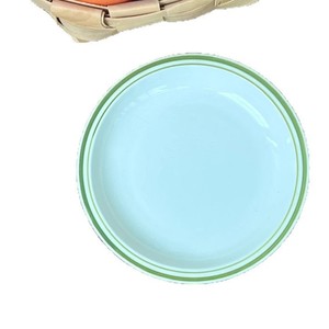 Platos redondos con diseño de rayas dibujadas a mano estilo retro para postres, bocadillos, desayuno, para fiestas, hoteles, café y té. - Product Image 5