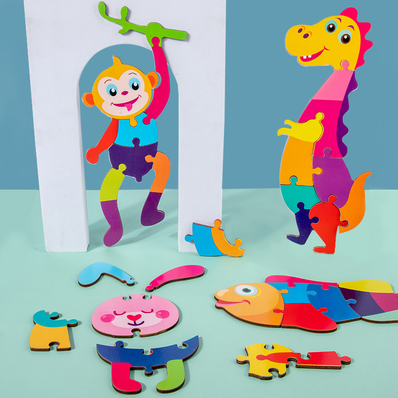 Nayyana 25 stuks 3D-cartoon-pedagogische puzzels voor kinderen, 3D, dieren, leren en leren, puzzel, leerpapier, doe-het-zelf, 3D-puzzel, leerpuzzel