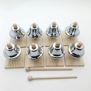 Wholesale 8 Note Diatonic Desk Hand Bell Set With Wooden Base And Mallets For Kids Early <b>Music</b> Theory Educational Toy - Product Image 2