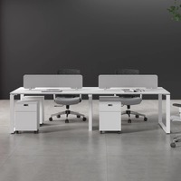 Estaciones de Trabajo Modulares para 8 Personas, Escritorio de Oficina con Panel, Muebles de Oficina Comerciales, Paquete de Soluciones Integrales