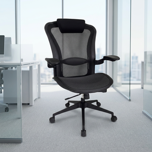 Ergonomic Mesh Office <b>Chair</b> Adjustable Armrest Swivel Task <b>Chair</b> With Built-In Headrest for Workspace - Product Image 3