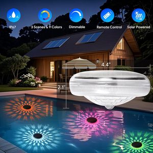 Lumière flottante imperméable IP67 pour extérieur, décoration de piscine, lumières solaires LED RGB colorées pour piscine - Product Image 3