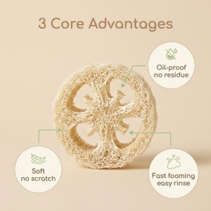 <span class=keywords><strong>Éponge</strong></span> corporelle exfoliante douce en fibre végétale biodégradable naturelle de loofah, pour la douche et le bain, vente en gros en vrac - Product Image 4