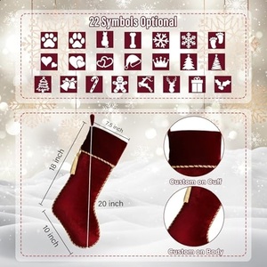 Fournitures de décoration de Noël, chaussettes de Noël personnalisées, logo personnalisé, nom, chaussette de Noël pour une décoration de cheminée confortable - Product Image 4
