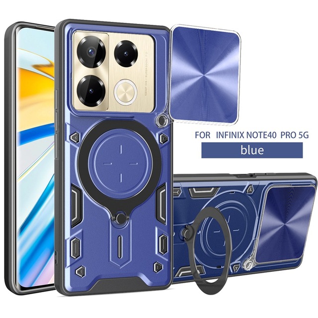 Tecno Pova Curve 5G Slide Magnetic Ring Stand Cover for Tecno Spark 40 Pro+ 4G Camera Protect Mobile Phone Case Pova 7 ultra 5G