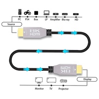 Kabel Serat Optik HDMI 8K 60Hz Kabel HDMI Optik Aktif AOC Kabel Video Jarak Jauh untuk TV Proyektor Monitor