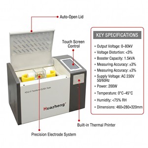 เครื่องทดสอบน้ำมันหม้อแปลงไฟฟ้าความแม่นยำสูง 80kV ของ Huazheng พร้อมการรับประกัน 1 ปี - Product Image 2