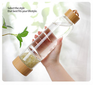 天然クリスタルストーンガラス水飲みボトル天然宝石旅行用カスタムロゴ人気卸売 - Product Image 5