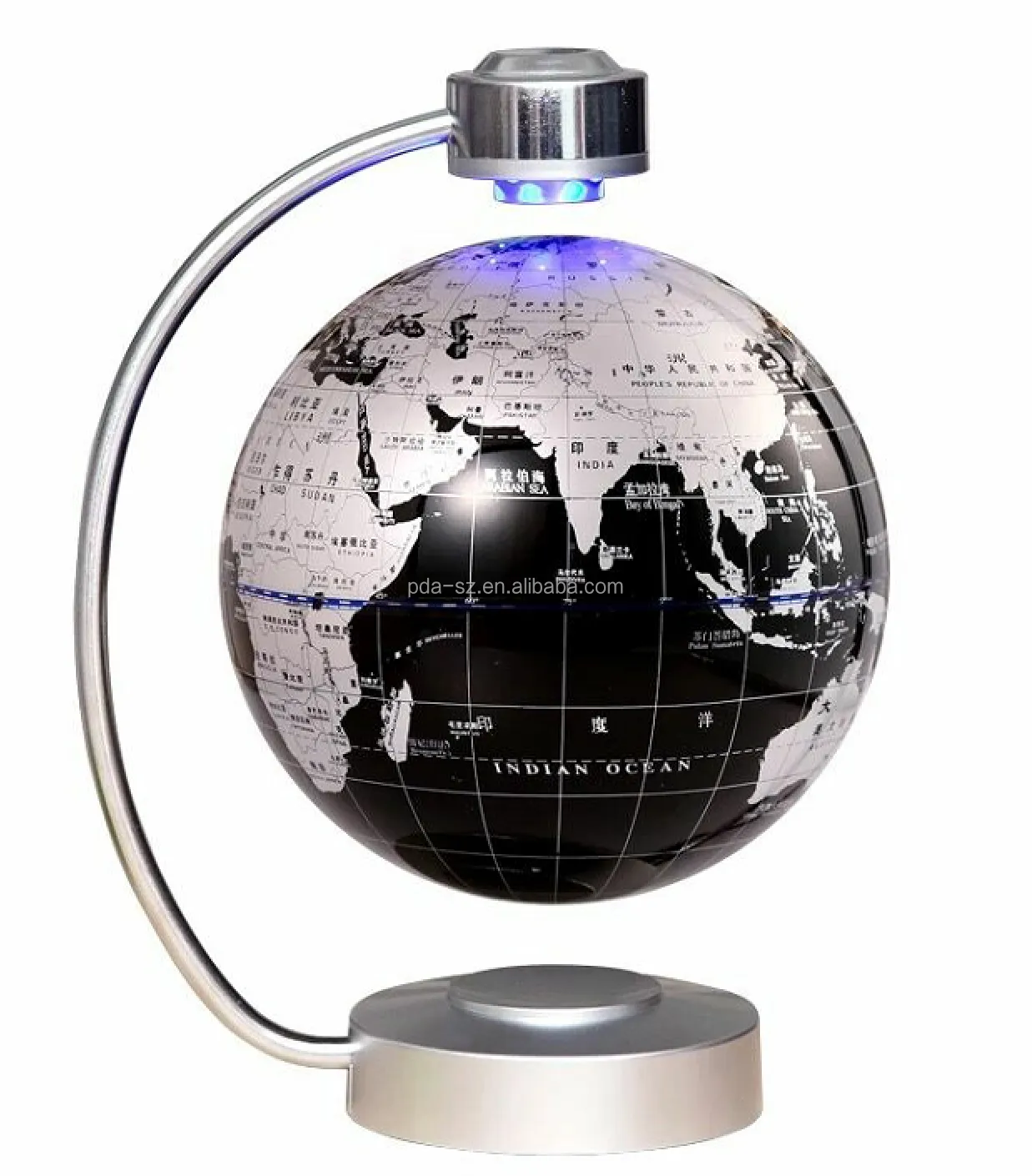 360 spinning Magnetic Levitation display racks Globe LED Light Anti Gravity Floating World Map Lamp 8inch