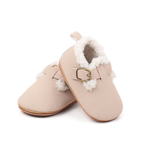 Zapatos de Invierno para Niños al por Mayor, Botas Cálidas para Bebés, Primeros Pasos, Suela Blanda, Botas para Recién Nacidos, con Hebilla, Forro Sherpa, para Niños Pequeños - Product Image 5