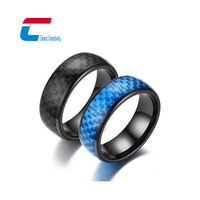 Bague Intelligente NFC en Silicone et Céramique 13,56 MHz avec Puce EV2/EV1 4K, Étanche et Durable pour le Contrôle d'Accès