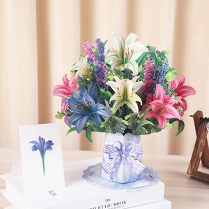 Handmade 3D Pop-Up Flower Bouquet Greeting <strong>Cards</strong> Best Friend Gift with <strong>Note</strong> <strong>Card</strong> and Envelope Paper Material - Product Image 2