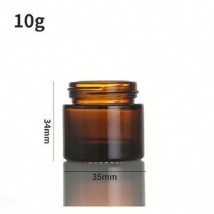 Brown Glass Cream Jars 5g-100g Empty Wide Mouth Face Cream Eye Cream <b>Aluminum</b> Screw Cap Skin Care Cosmetic Packaging - Product Image 3