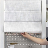 Stores romains en tissu de contrôle sans fil de couleur blanche Rideaux et cantonnières Installation sans vis Blackout pour fenêtre