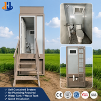 Cabine de toilettes portable autonome, sans plomberie, toilettes extérieures modulaires avec réservoir d'eau intégré et système septique