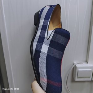 Mocasines de Tela a Cuadros con Punta Redonda, Suela de Goma Suave, Zapatos de Vestir para Hombre para Oficina y Carrera Profesional, para Todas las Temporadas - Product Image 2